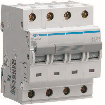 hager海格-10ka/4P(四極)/微型斷路器(C curve)