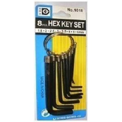 EU-LONG Wave-headed hexagonal key/metric (pack of 9)