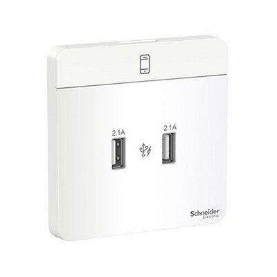 Schneider施耐德-AvatarOn奐尚-USB+USB插座(搪瓷白,沉醉金,石墨灰,胡桃木)